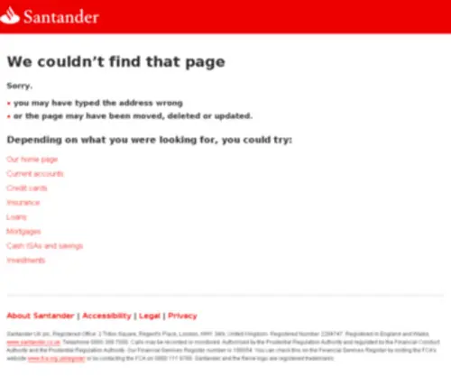 Santander-Products.co.uk(Bank Accounts) Screenshot