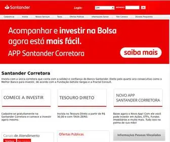 Santandercorretora.com.br(Banco Santander) Screenshot