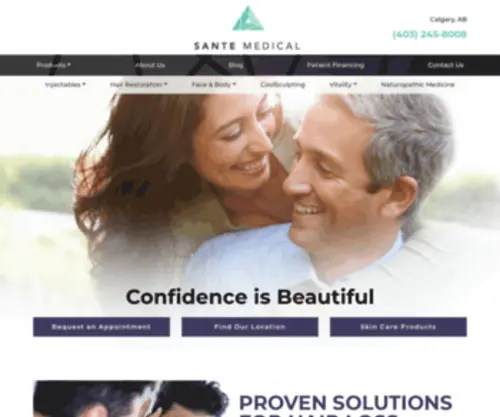 Santemedical.ca(At Sante Cosmetic Laser & Vein Centre in Calgary our doctors offer varicose veins treatment) Screenshot