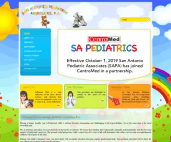 Sapediatric.com(San Antonio Pediatric Associates) Screenshot