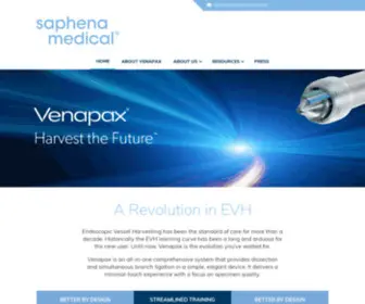 Saphenamedical.com(Saphena Medical Endoscopic Vessel Harvesting) Screenshot