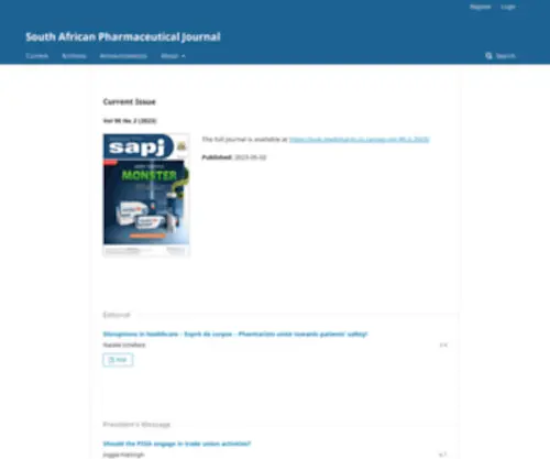 Sapj.co.za(South African Pharmaceutical Journal) Screenshot