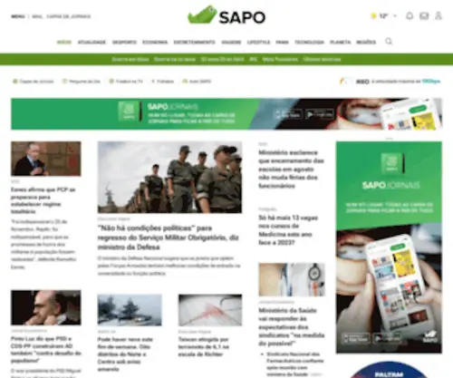 Sapo.pt(Última hora e notícias de hoje atualizadas ao minuto) Screenshot