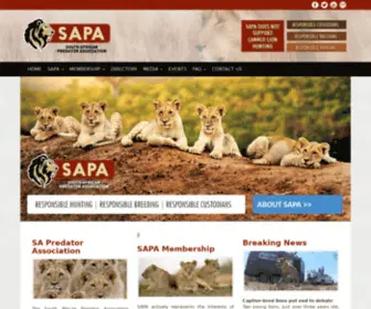 Sapredators.co.za(The South African Predator Association (SAPA)) Screenshot