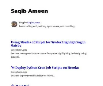 Saqibameen.com(JavaScript & Open Source) Screenshot