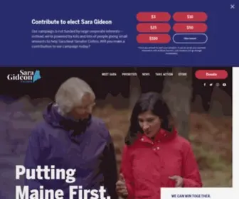 Saragideon.com(Sara Gideon for Maine) Screenshot