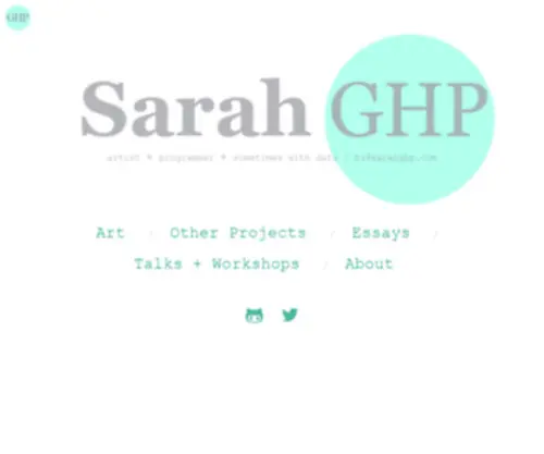 Sarahghp.com(Sarah GHP: artist ✧ programmer ✧ sometimes with data) Screenshot