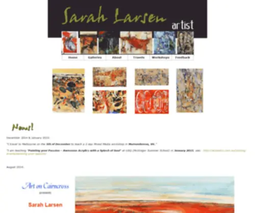 Sarahlarsen.com.au(Sarah Larsen multi media artist of Thangool central Queensland Australia) Screenshot