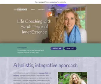 Sarahpryor.com(Sarah Pryor at InnerEssence Chapel Hill) Screenshot