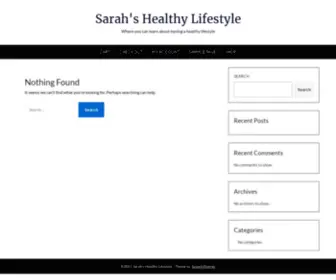 Sarahshealthylifestyle.com(Sarah's Healthy Lifestyle) Screenshot