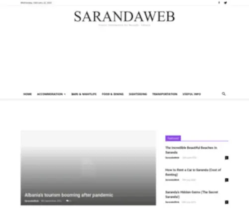 Sarandaweb.com(Tourist information for Saranda (Sarandë)) Screenshot