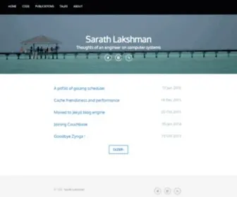 Sarathlakshman.com(Thoughts of an engineer on computer systems) Screenshot
