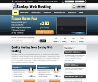 Sardap.com(Website Hosting offers from Sardap Web Hosting) Screenshot