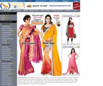 SareeWorld.com(Saree World has beautiful collections of Indian designer sarees) Screenshot