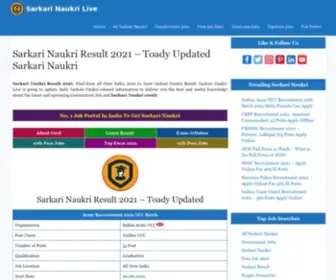 Sarkarinaukrilive.in(Sarkari Naukri Result 2021) Screenshot