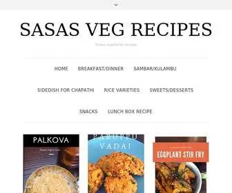 Sasasvegrecipes.com(Indian vegetarian recipes) Screenshot