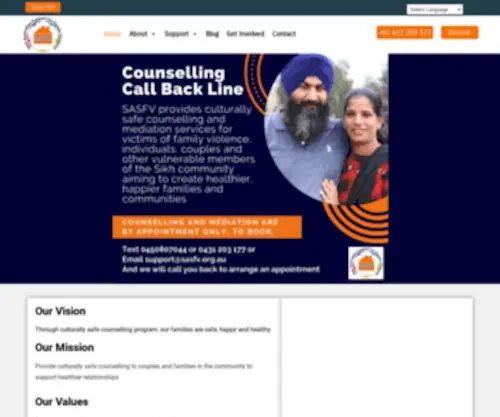 Sasfv.org.au(Sikh Australian Support for Family Violence (SASFV)) Screenshot