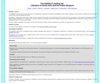 Sasialit.org(Literature of South Asia and the Indian diaspora) Screenshot