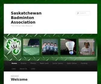 Saskbadminton.ca(Saskatchewan Badminton Association) Screenshot