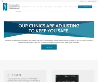 Saskchiropractic.ca(Chiropractors' Association of Saskatchewan) Screenshot