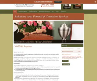 Saskfunerals.ca(Cherished Memories Funeral Services & Crematory) Screenshot