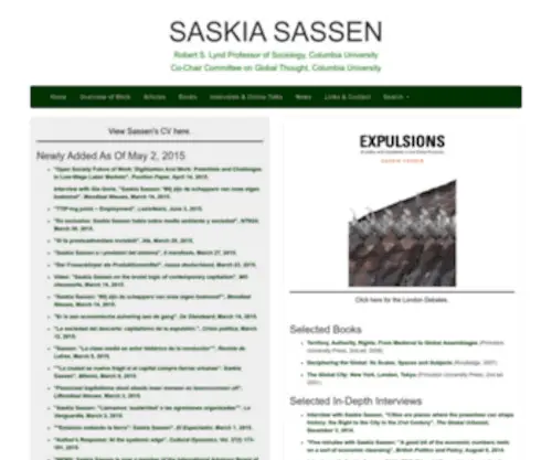 Saskiasassen.com(Saskia Sassen) Screenshot