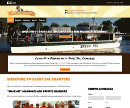 Sassysalcharters.com(Lake Erie Private Fishing Charters & Walleye Fishing in Port Clinton OH at Sassy Sal Charters) Screenshot