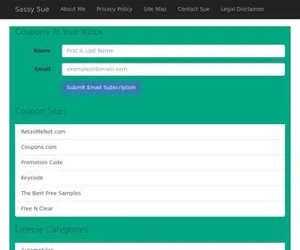 Sassysue.com(Sassy Sue's Freebies) Screenshot
