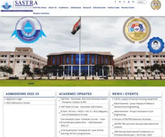 Sastra.edu(SASTRA University) Screenshot