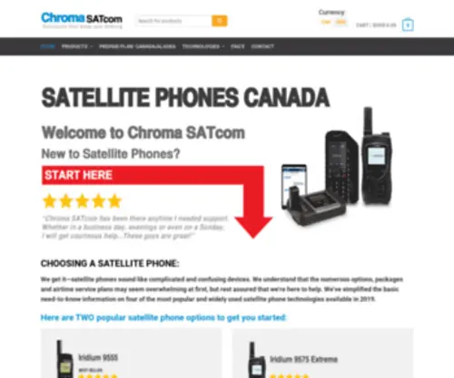Satellitecommunications.ca(Satellite Phones) Screenshot