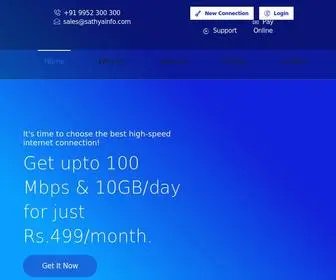 Sathyaweb.com(SATHYA Fibernet) Screenshot