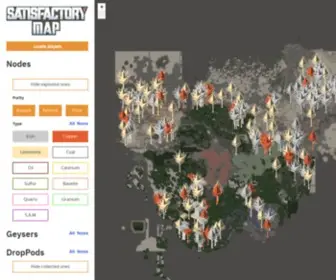 Satisfactorymap.com(Satisfactory Map) Screenshot