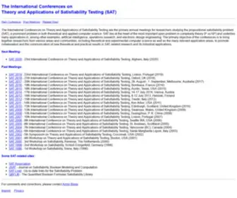 Satisfiability.org(The International Conferences on Theory and Applications of Satisfiability Testing (SAT)) Screenshot