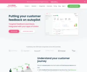 Satismeter.com(SatisMeter helps online businesses collect customer feedback using Net Promoter Score (NPS)) Screenshot
