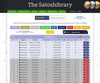 Satoshibrary.com(Best Direct Pay Faucets List) Screenshot