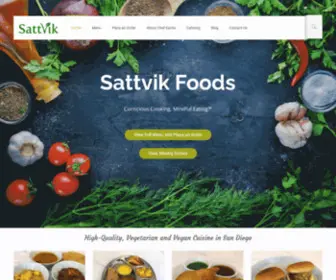 Sattvikfoods.com(High-Quality, Vegetarian and Vegan Cuisine San Diego) Screenshot