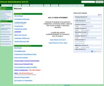 Sau23.org(School Administrative Unit 23) Screenshot