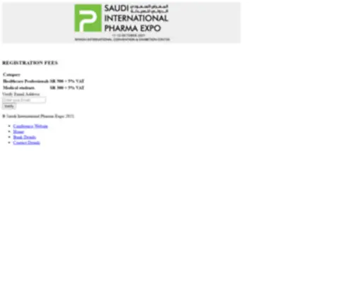Saudipharmaexpo.net(Saudi International Pharma Expo) Screenshot