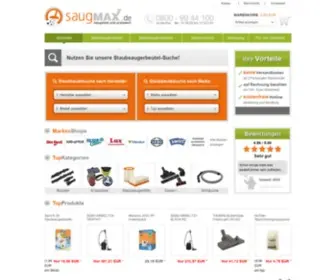 Saugmax.de(Staubsaugerbeutel online kaufen) Screenshot