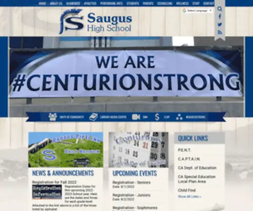 Sauguscenturions.com(Saugus high school) Screenshot