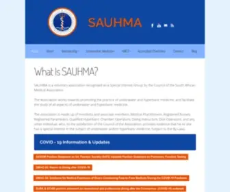 Sauhma.org(The Southern African Underwater & Hyperbaric Medical Association) Screenshot