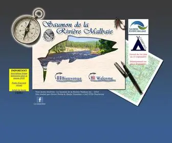Saumonrivieremalbaie.com(Corporation du saumon de la Rivi) Screenshot