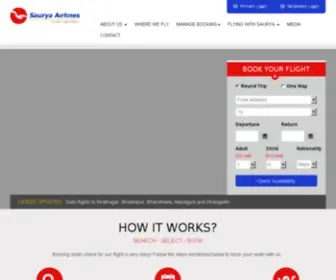 Sauryaairlines.com(Saurya Airlines) Screenshot