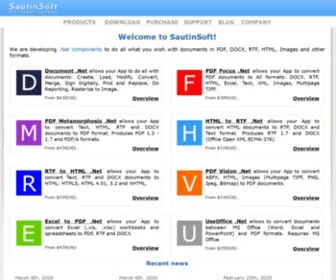 Sautinsoft.com(Net components to convert PDF) Screenshot