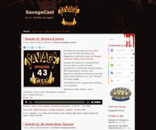 Savagecast.com(Pure, distilled savagery) Screenshot