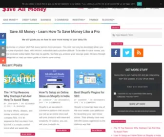 Saveallmoney.com(Learn How To Manage Money Like a Pro) Screenshot