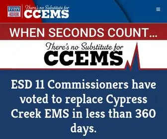 Saveccems.com(ACT NOW to Save Cypress Creek EMS) Screenshot