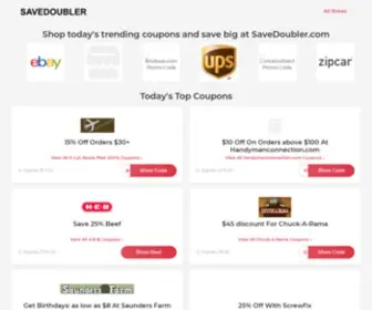 Savedoubler.com(Coupons, Coupon Codes, Promo Codes, Free Shipping and Discounts for Thousands of Stores) Screenshot
