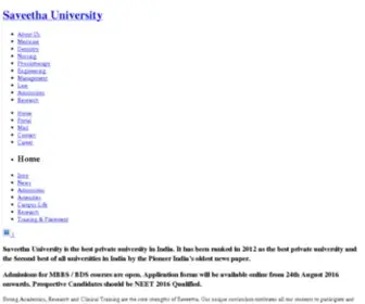 Saveetha.co.in(Saveetha University) Screenshot