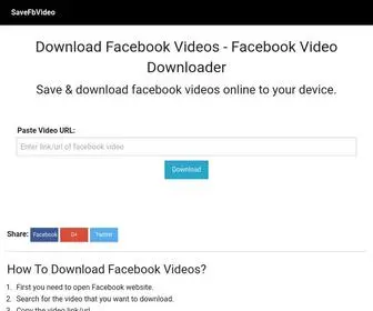 Savefbvideo.net(Download facebook videos) Screenshot